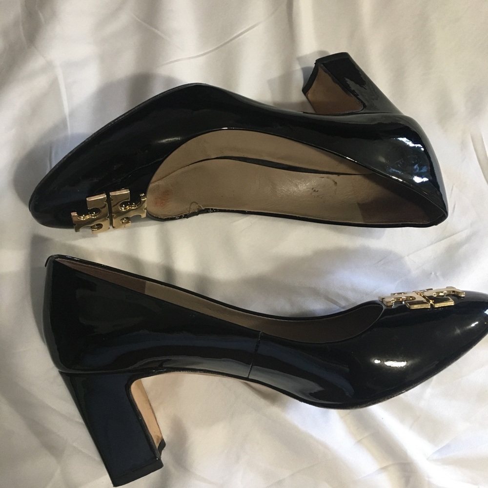 Tory Burch Black Heels with Gold Accent - Picture 4 of 8